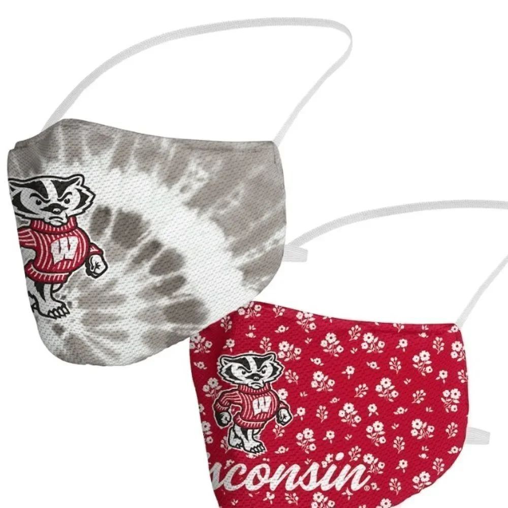 NIP Wisconsin Badgers Men's Women's Face Covering Mask Masks Set of 2
